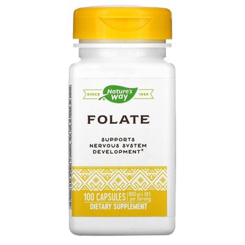 Фолат, 800 мкг, Folate, Nature's Way, 100 капсул