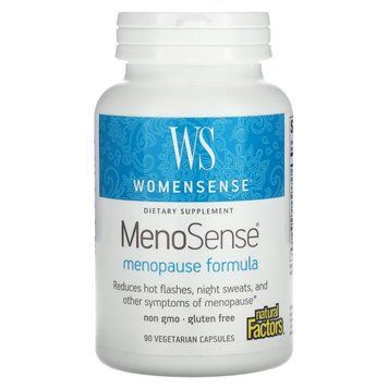 Поддержка при менопаузе, WomenSense, MenoSense, Menopause Formula, Natural Factors, 90 вегетарианских капсул
