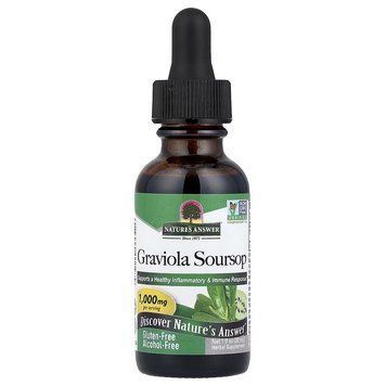 Гравіола саусеп, 1000 мг, Graviola Soursop, Nature's Answer, 30 мл