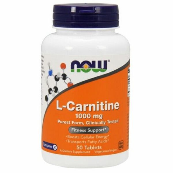 L-Карнітин, 1000 мг, L-Carnitine, Now Foods, 50 таблеток