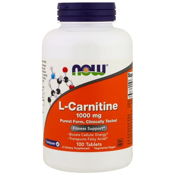 L-Карнітин, 1000 мг, L-Carnitine, Now Foods, 50 таблеток