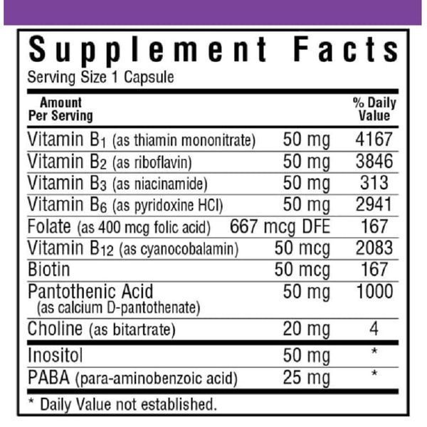 В-Комплекс 50, Bluebonnet Nutrition, 100 вегетаріанських капсул