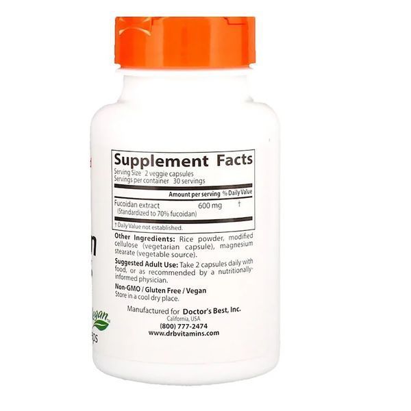Фукоїдан 70%, Doctor's Best, 60 вегетаріанських капсул