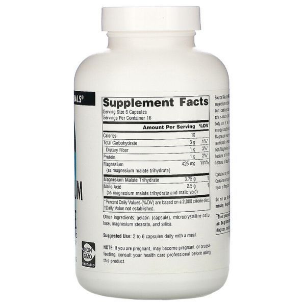 Магній + Яблучна Кислота 3750 мг, Source Naturals, 100 капсул