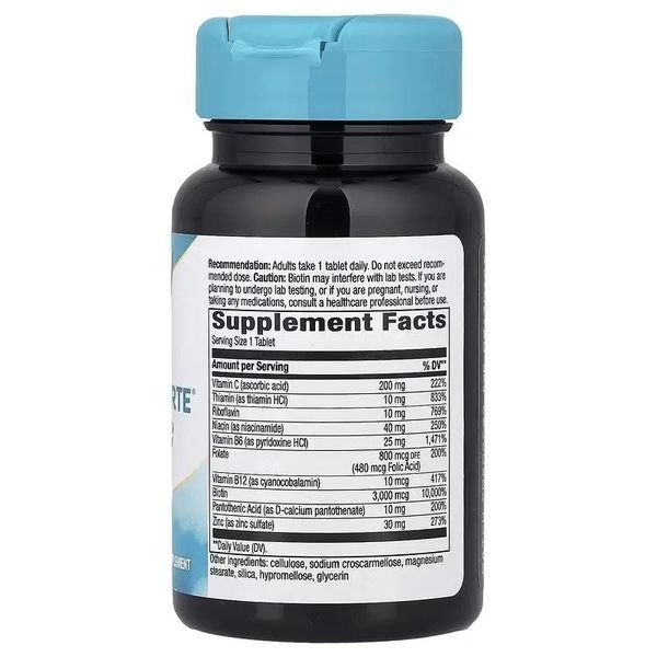 Биотин-форте с цинком, 3 мг, Biotin Forte with Zinc, Nature's Way, 60 таблеток