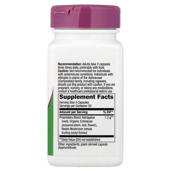 Ехінацея, астрагал та рейші, 1200 мг, Echinacea Astragalus&Reishi, Nature's Way, 100 вегетаріанських капсул