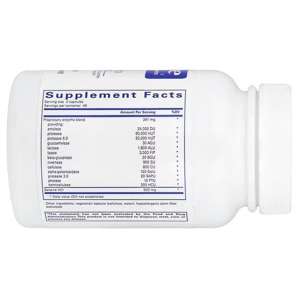 Пищеварительные ферменты Ультра с бетаином гидрохлоридом, Digestive Enzymes Ultra With Betaine HCl, Pure Encapsulations, 90 капсул