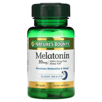 Мелатонін, 10 мг, Melatonin, Nature's Bounty, 60 капсул