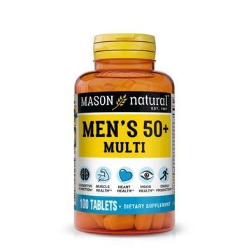 Мультивитамины для мужчин 50+, Men's 50+ Multi Supplement, Mason Natural, 100 таблеток