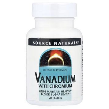 Ванадій з Хромом, Source Naturals, 90 таблеток