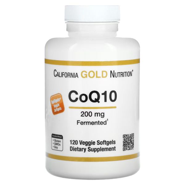 Коензим Q10, 200 мг, CoQ10, California Gold Nutrition, 120 вегетаріанських капсул