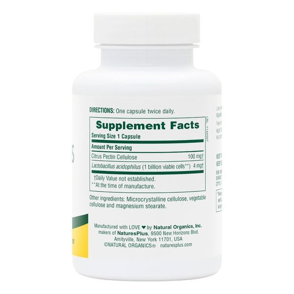 Ацидофільні бактерії з пектином, Acidophilus with Pectin, Natures Plus, 90 капсул