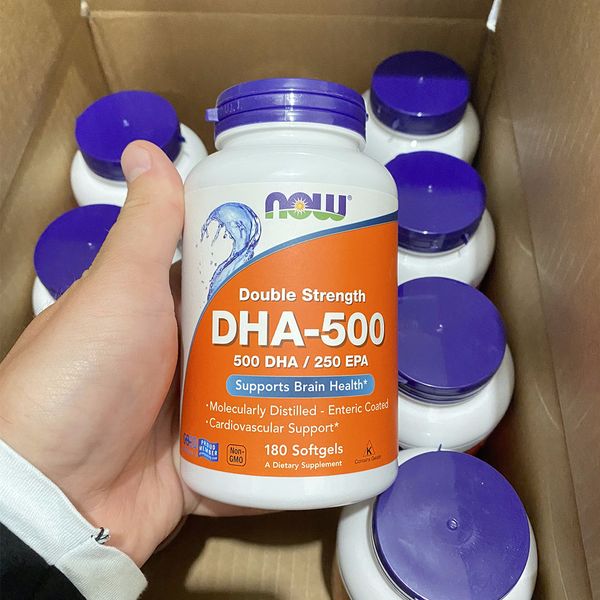 DHA (докозагексаєнова кислота) 500 мг, Now Foods, 180 желатинових капсул