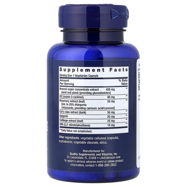 Екстракт хрестоцвітих, Cruciferous Vegetable Extract Blend, Life Extension, 60 вегетаріанських капсул