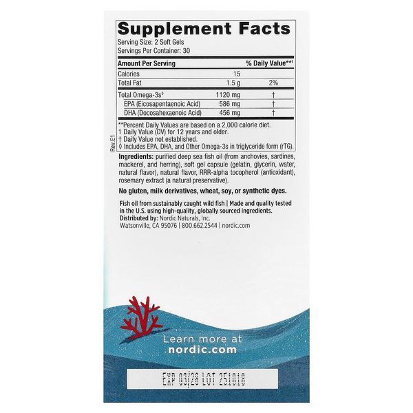 Омега-3, риб'ячий жир для підлітків, смак полуниці, Teen, Ultimate Omega Fish Oil, Ages 12+, Nordic Naturals, 60 мінікапсул