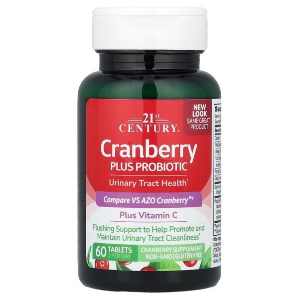 Журавлина з пробіотиком, Cranberry Plus Probiotic, 21st Century, 60 таблеток