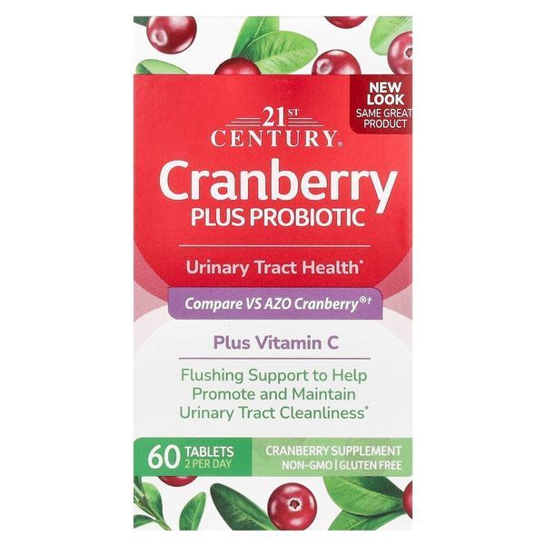 Журавлина з пробіотиком, Cranberry Plus Probiotic, 21st Century, 60 таблеток