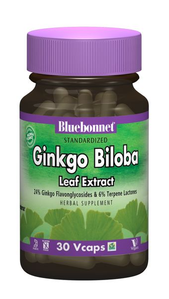 Экстракт Листьев Гинкго Билоба, Ginkgo Biloba Leaf Extract Bluebonnet Nutrition, 30 гелевых капсул