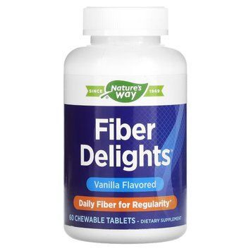 Клітковина, смак ванілі, Fiber Delights, Nature's Way, 60 жувальних таблеток