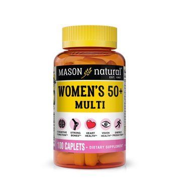 Мультивитамины для женщин 50+, Women's 50+ Multi Supplement, Mason Natural, 100 каплет