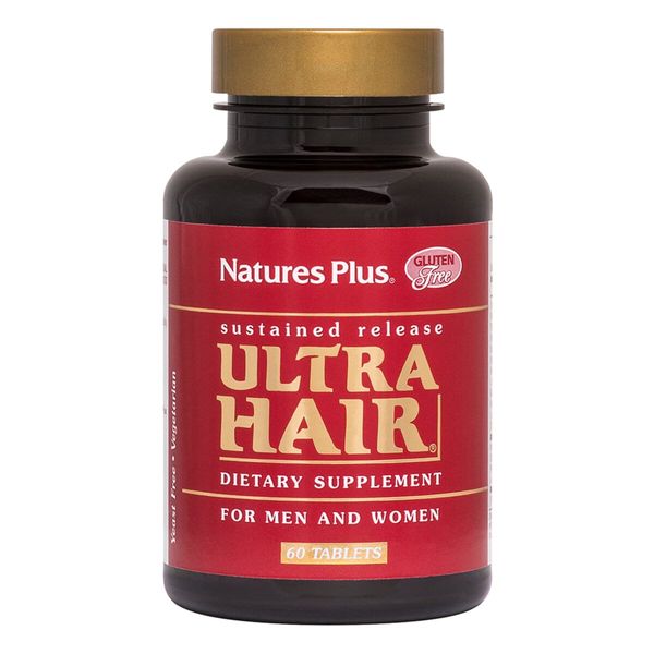 Комплекс для Роста Оздоровлення Волос для Чоловіків та Жінок, Ultra Hair Sustained Release, Natures Plus, 60 таблеток