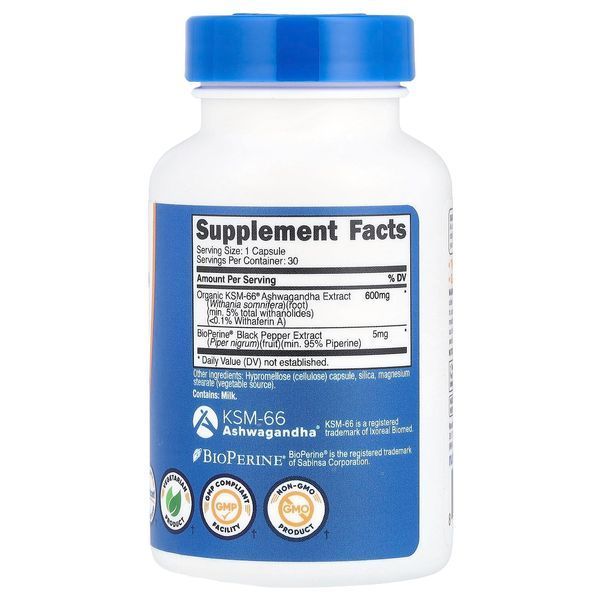 Екстракт кореня ашваганди, 600 мг, KSM-66, Ashwagandha Root Extract, Nutricost, 30 капсул