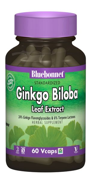 Екстракт Листя Гінкго Білоба, Ginkgo Biloba Leaf Extract Bluebonnet Nutrition, 60 гелевих капсул