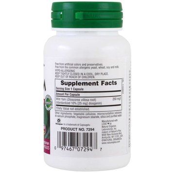 Дикий Ямс 250мг, Herbal Actives, Natures Plus, 60 гелевих капсул