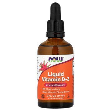 Вітамін D3 рідкий, 400 МО, Liquid Vitamin D-3, Now Foods, 59 мл