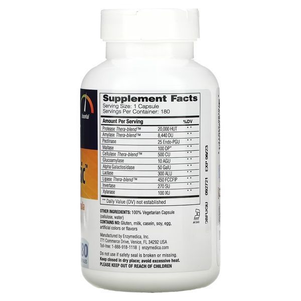 Пищеварительные Ферменты (Формула Энзимов), Digest Basic, Enzymedica, 180 капсул