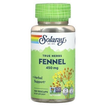 Фенхель, 450 мг, Fennel, Solaray, 100 вегетарианских капсул
