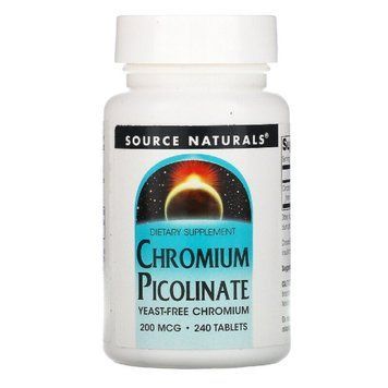 Хром Піколінат 200мкг, Source Naturals, 240 таблеток