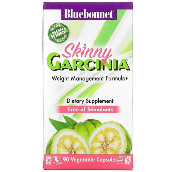 Комплекс Для Контролю Ваги, Skinny Garcinia Weight Management Formula, Bluebonnet Nutrition, 90 рослинних капсул