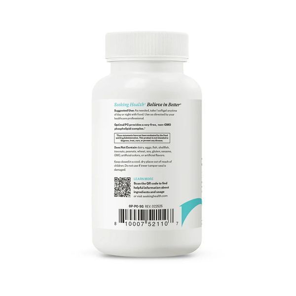 Комплекс фосфатидилхоліну, 800 мг, Optimal PC, Seeking Health, 90 гелевих капсул