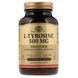 L-Тирозин, L-Tyrosine, Solgar, 500 мг, 100 вегетаріанських капсул