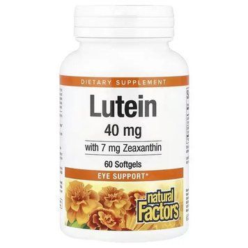 Лютеин 40 мг, Lutein, Natural Factors, 60 гелевых капсул