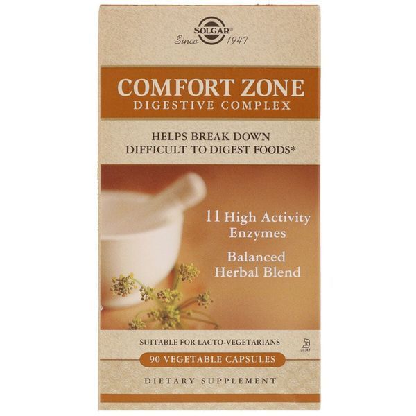 Комплекс для травлення Comfort Zone Digestive Complex, Solgar, 90 вегетаріанських капсул