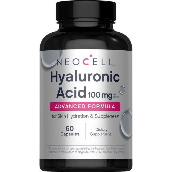 Гіалуронова кислота, Hyaluronic Acid, 100 мг, Neocell, 60 капсул