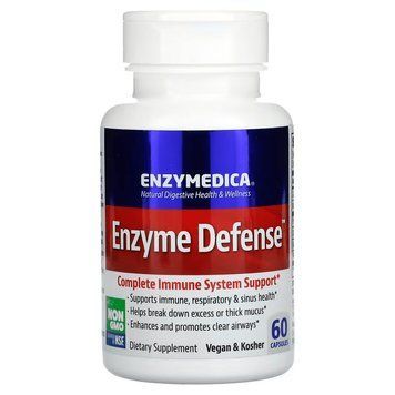 Ферменты для иммунной системы, Enzyme Defense, Enzymedica, 60 капсул