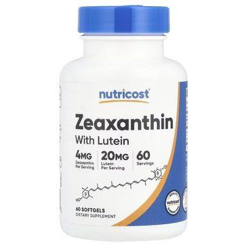 Зеаксантин з лютеїном, Zeaxanthin with Lutein, Nutricost, 60 гелевих капсул