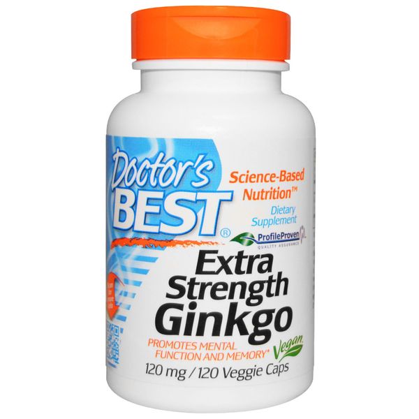 Супер Сильний Екстракт Гінкго 120мг, Ginkgo Extra Stength Profile Proven, Doctor's Best, 120 вегетаріанських капсул