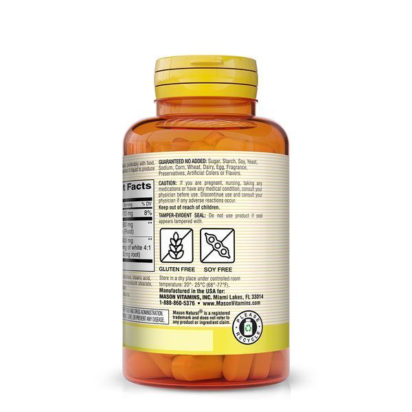 Женьшень Корейський, 1000 мг, Korean Ginseng, Mason Natural, 60 таблеток