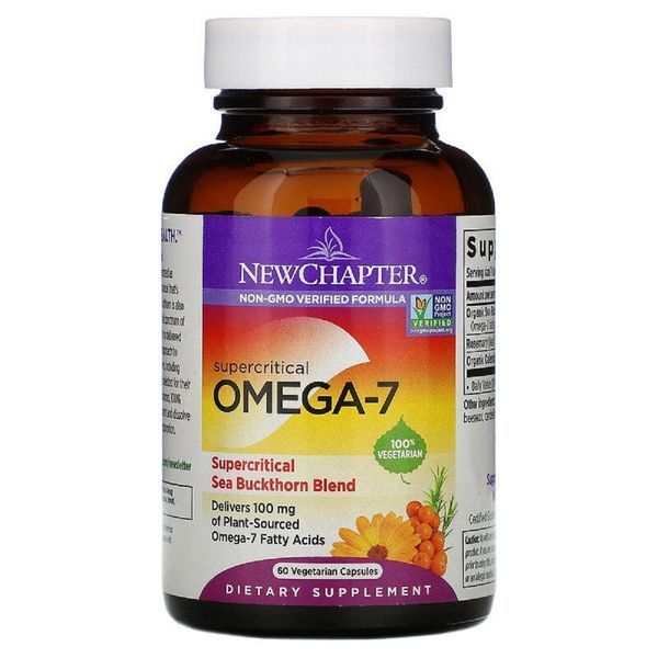 Омега-7, Supercritical Omega-7, New Chapter, 60 вегетарианских капсул