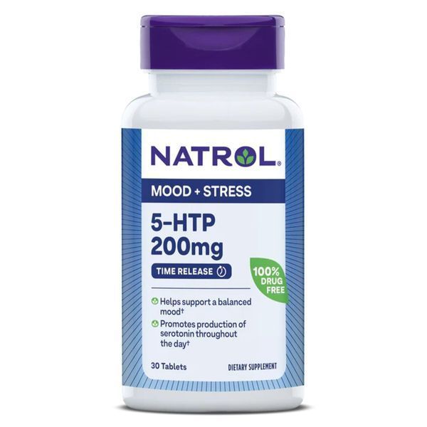 5-HTP (Гидрокситриптофан) медленного высвобождения, 200 мг, 5-HTP, Natrol, 30 таблеток
