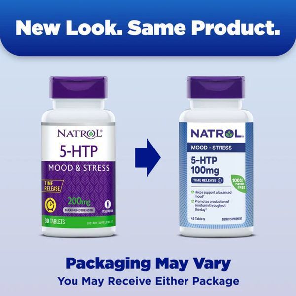 5-HTP (Гидрокситриптофан) медленного высвобождения, 200 мг, 5-HTP, Natrol, 30 таблеток