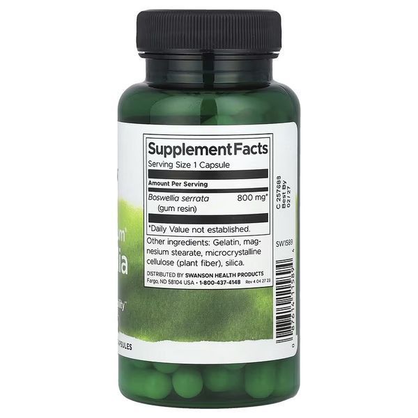 Босвеллія, 800 мг, Full Spectrum Boswellia, Swanson, 60 капсул
