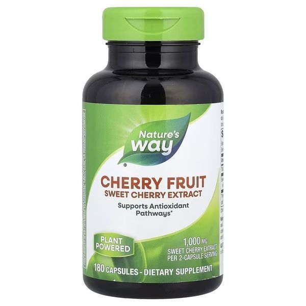 Екстракт черешні, 1000 мг, Cherry Fruit, Sweet Cherry Extract, Nature's Way, 180 капсул