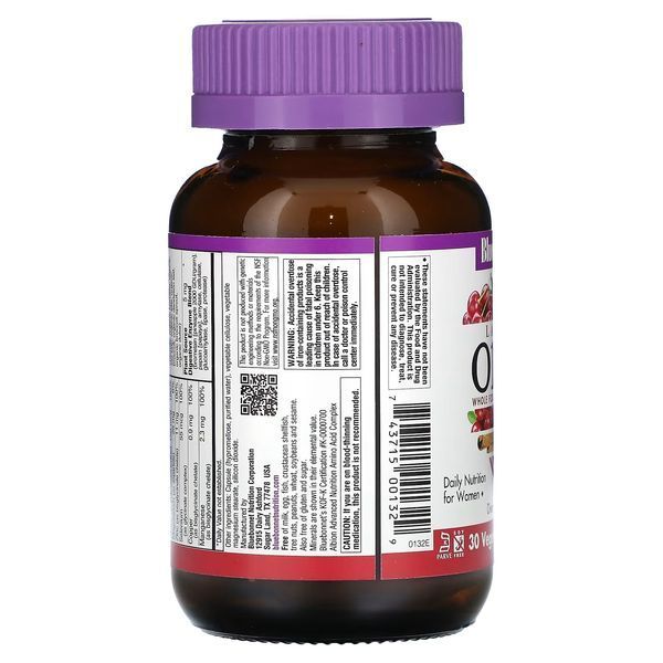 Женские Мультивитамины, Ladies' One, Bluebonnet Nutrition, 30 растительных капсул