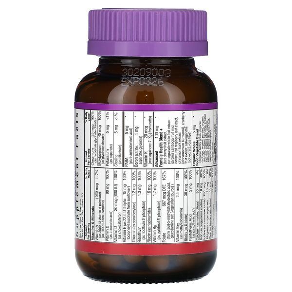 Женские Мультивитамины, Ladies' One, Bluebonnet Nutrition, 30 растительных капсул