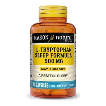 L-триптофан 500 мг, Формула для сну, L-Tryptophan Sleep Formula, Mason Natural, 60 капсул